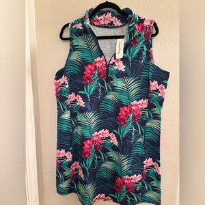 Tommy Bahama Blue Floral Dress with Protective Material